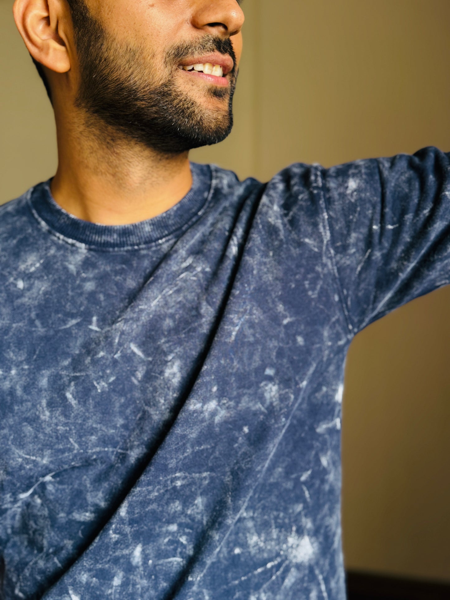 Acid Wash Oversized Fit Blue T-Shirt