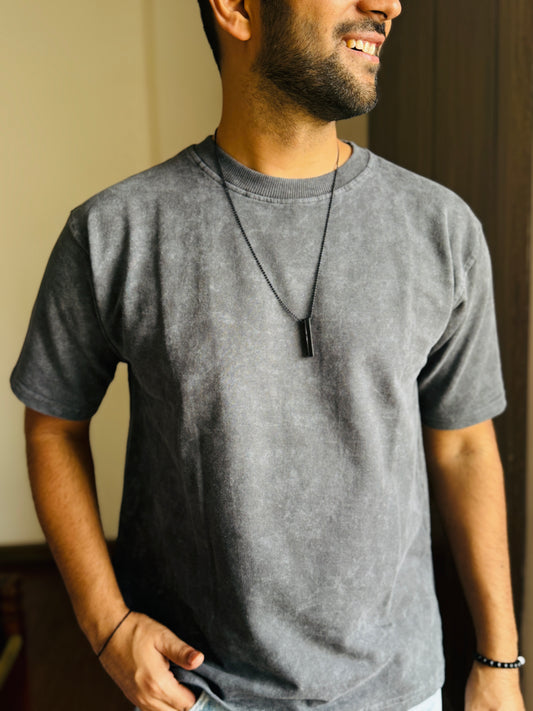 Acid Wash Oversized Fit Gray T-Shirt