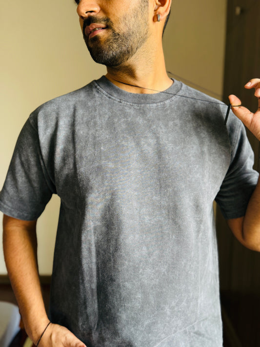 Acid Wash Oversized Fit Gray T-Shirt