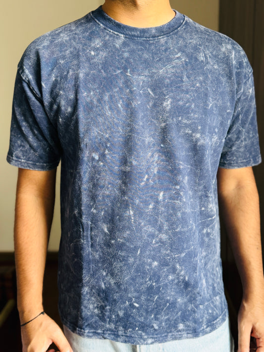 Acid Wash Oversized Fit Blue T-Shirt