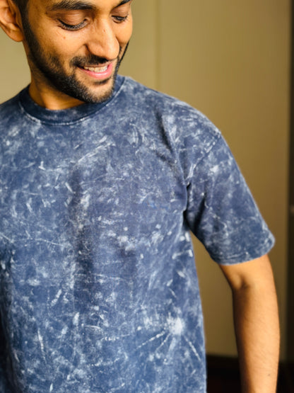 Acid Wash Oversized Fit Blue T-Shirt