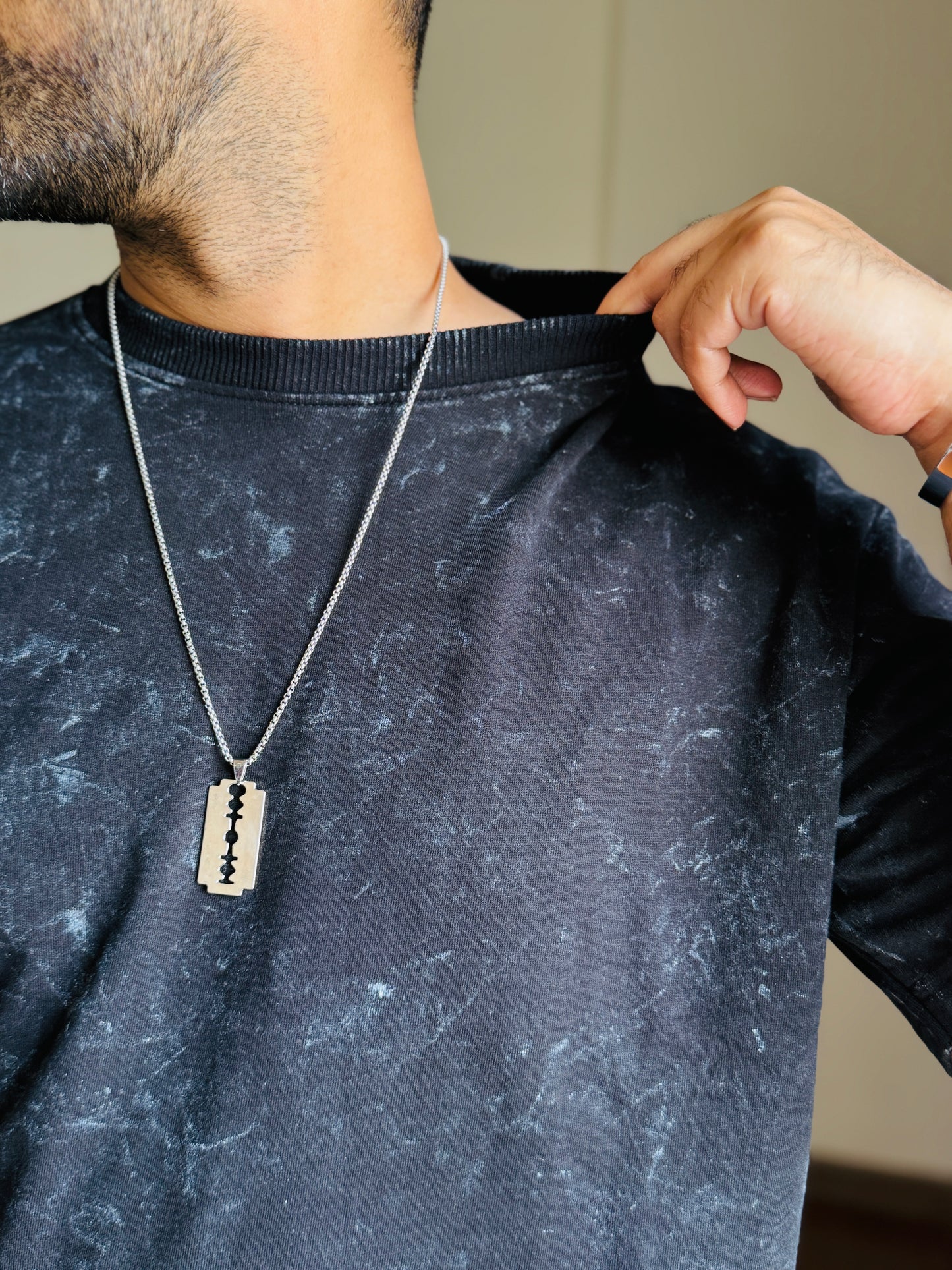 Acid Wash Oversized Fit Black T-Shirt