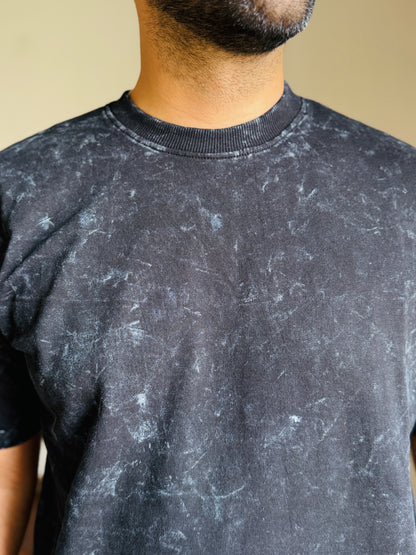 Acid Wash Oversized Fit Black T-Shirt